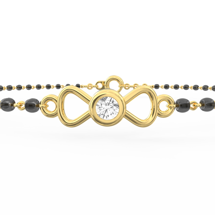 Serenade of Solitaire and Petals Mangalsutra Bracelet