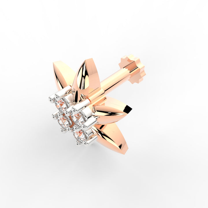 Star Shaped Nose Pin Studded With Lab Grown Diamonds