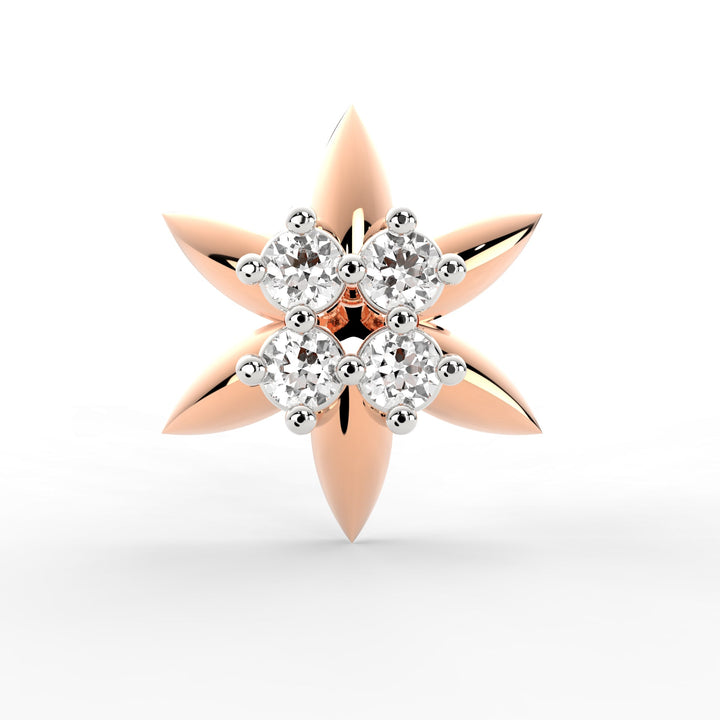 Star Shaped Nose Pin Studded With Lab Grown Diamonds