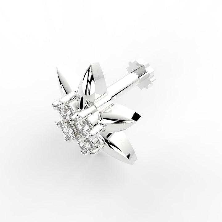 Star Shaped Nose Pin Studded With Lab Grown Diamonds