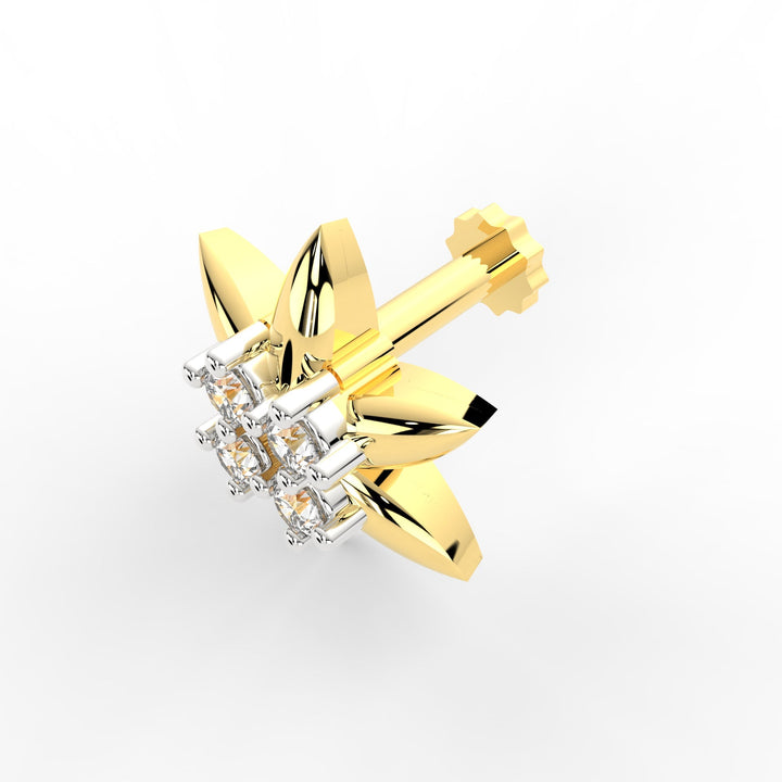 Star Shaped Nose Pin Studded With Lab Grown Diamonds