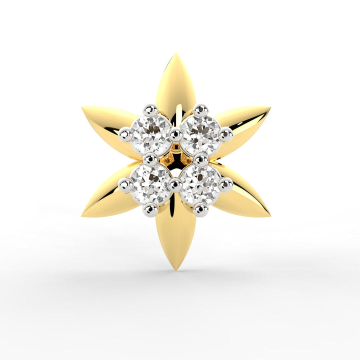 Star Shaped Nose Pin Studded With Lab Grown Diamonds