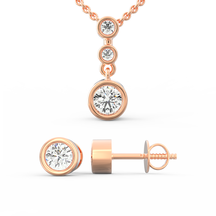 Solitaire Pendant & Earring Set