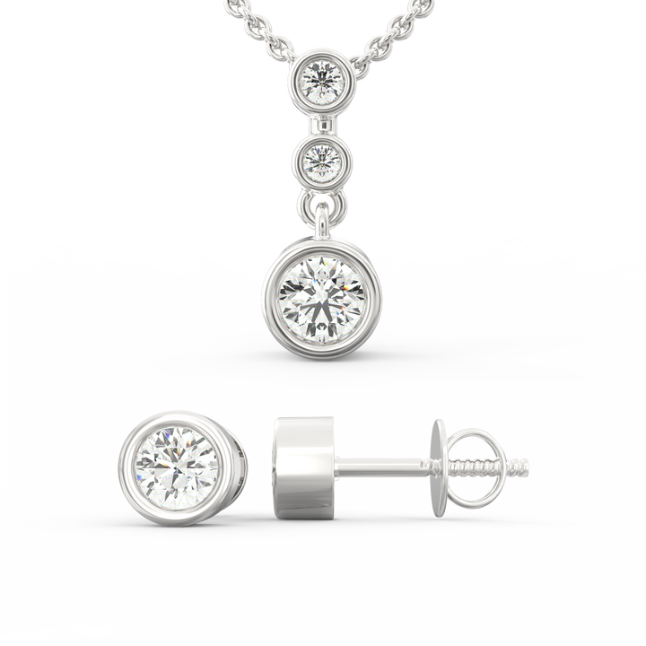 Solitaire Pendant & Earring Set