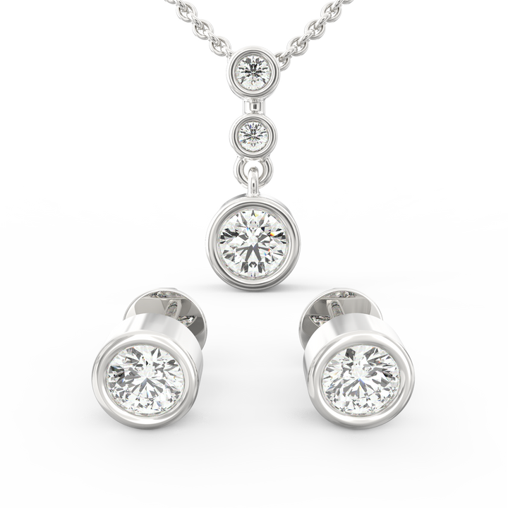 Solitaire Pendant & Earring Set