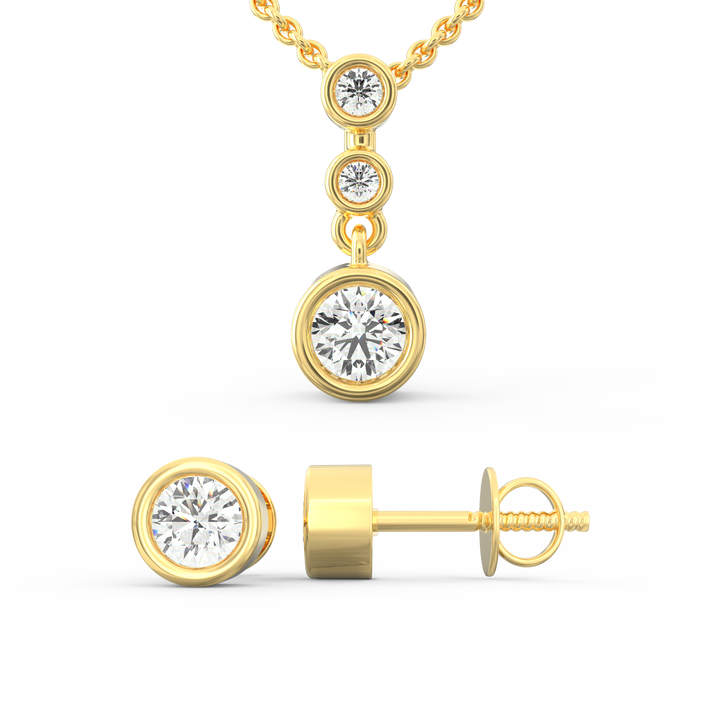 Solitaire Pendant & Earring Set