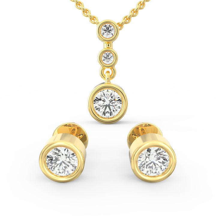 Solitaire Pendant & Earring Set