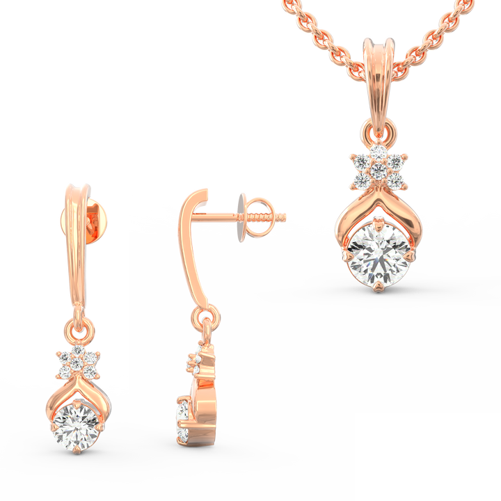 Solitaire Pendant & Earring Set
