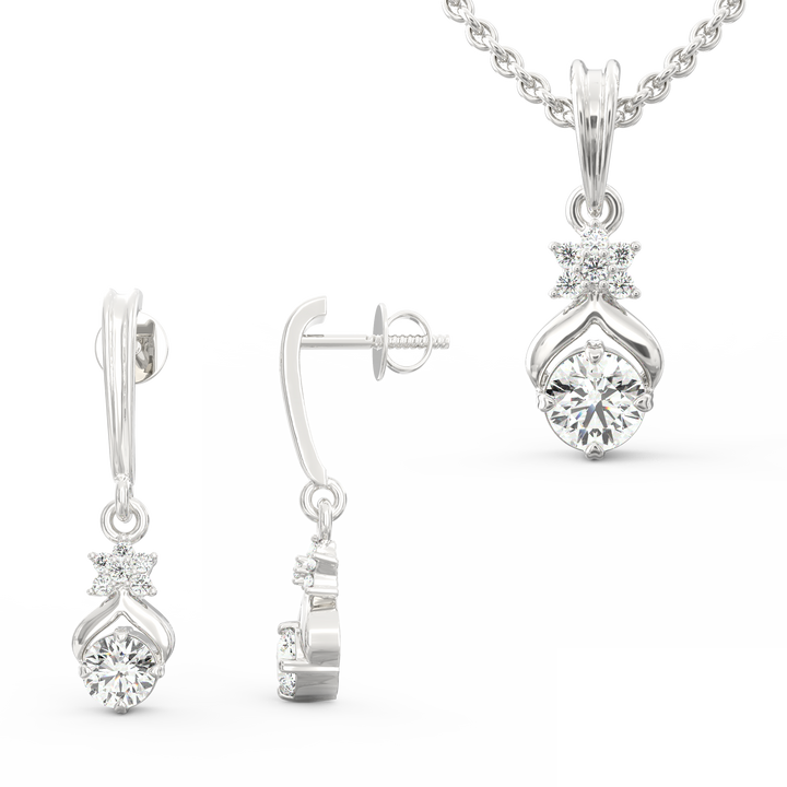 Solitaire Pendant & Earring Set