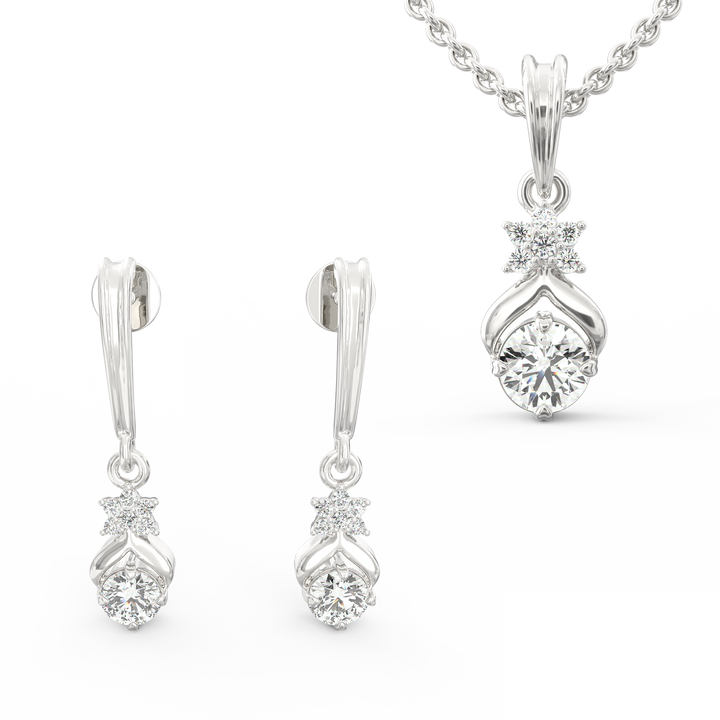 Solitaire Pendant & Earring Set