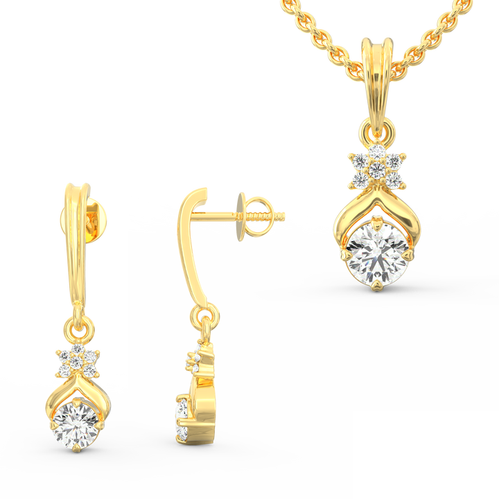 Solitaire Pendant & Earring Set