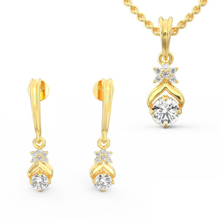 Solitaire Pendant & Earring Set