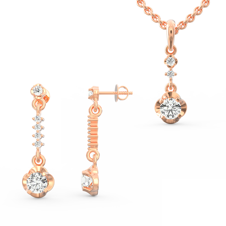 Solitaire Pendant & Earring Set