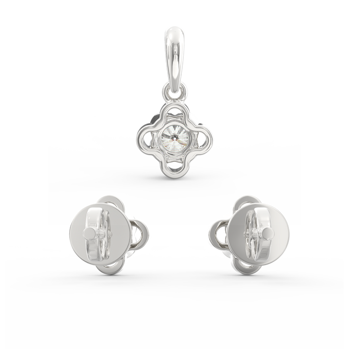 Solitaire Pendant & Earring Set