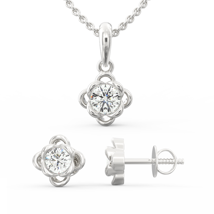 Solitaire Pendant & Earring Set