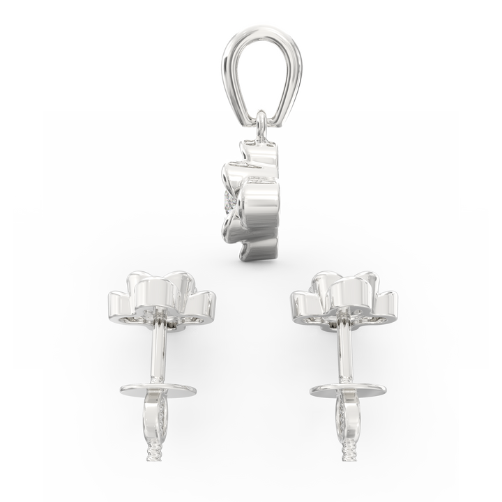 Solitaire Pendant & Earring Set