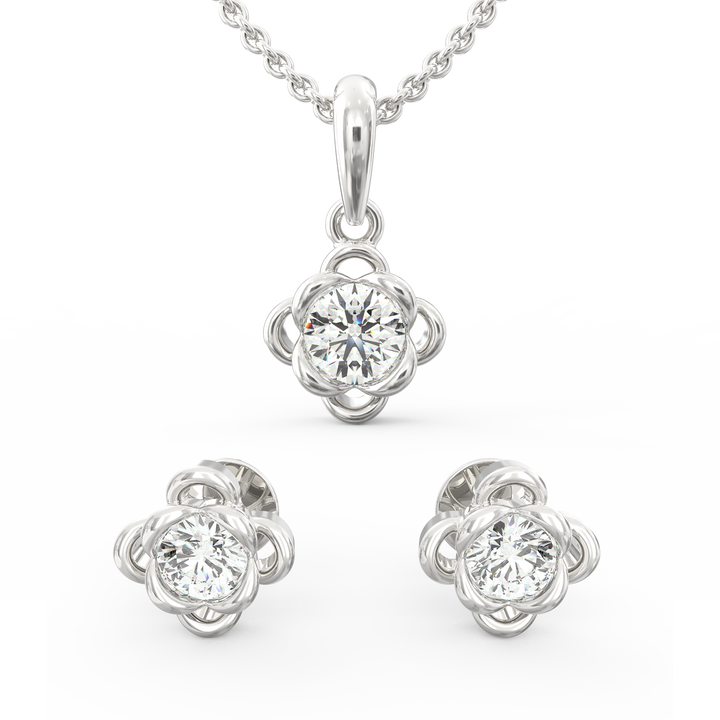Solitaire Pendant & Earring Set