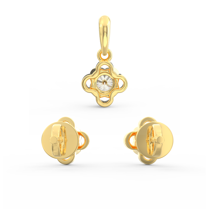 Solitaire Pendant & Earring Set