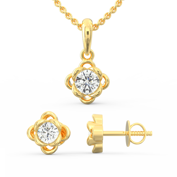 Solitaire Pendant & Earring Set