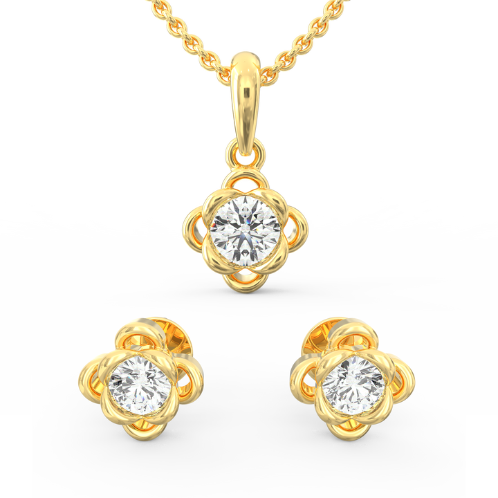 Solitaire Pendant & Earring Set