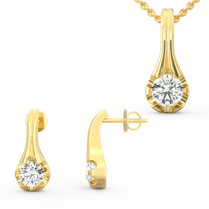 Solitaire Pendant & Earring Set
