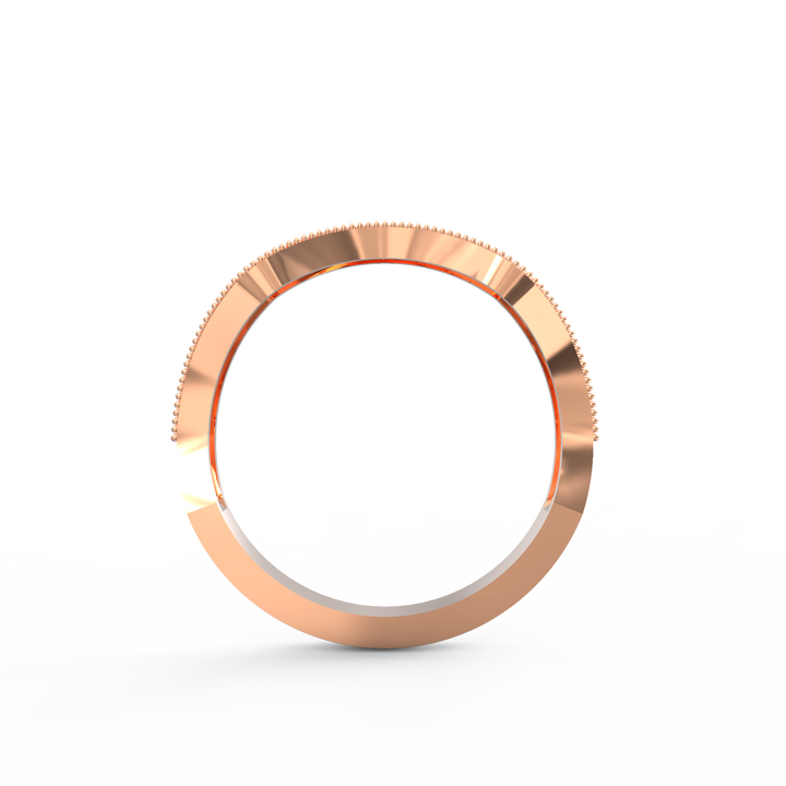 Milgrain Scoop Delight Diamond Wedding Band
