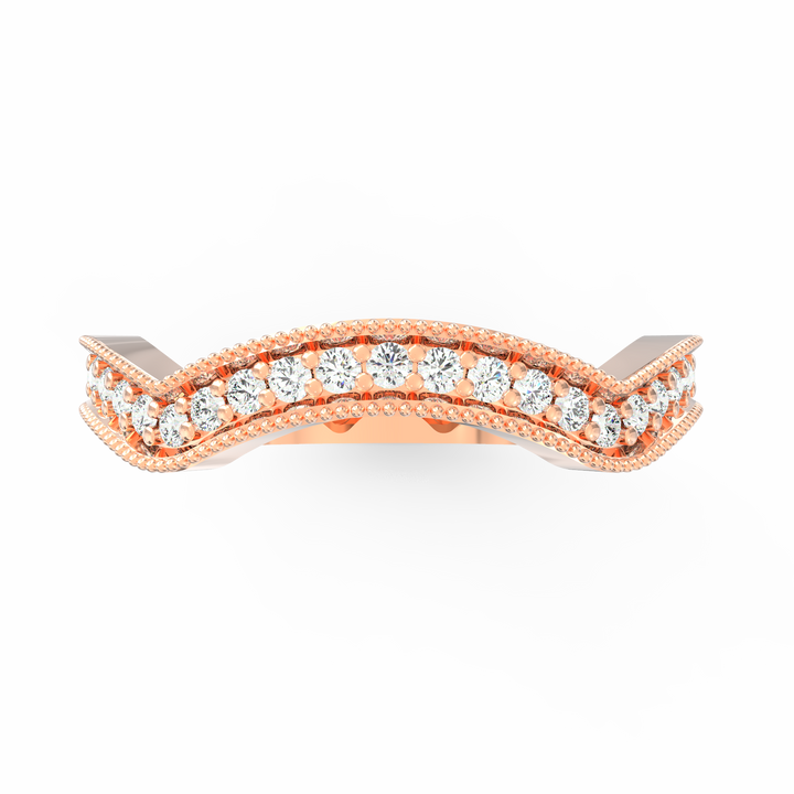 Milgrain Scoop Delight Diamond Wedding Band