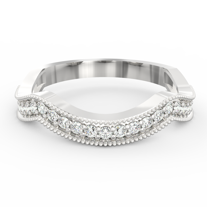 Milgrain Scoop Delight Diamond Wedding Band