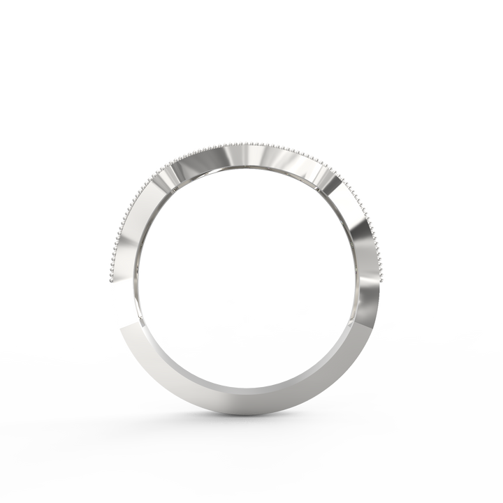 Milgrain Scoop Delight Diamond Wedding Band