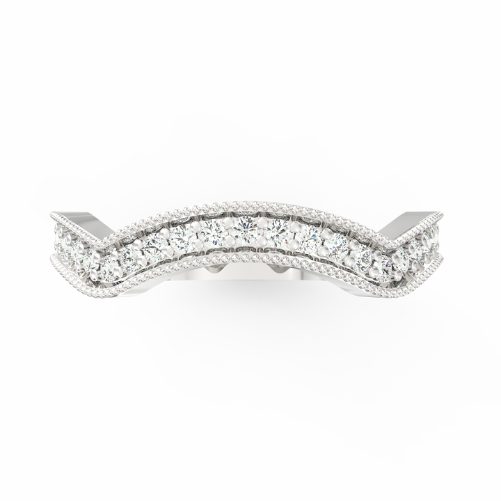 Milgrain Scoop Delight Diamond Wedding Band