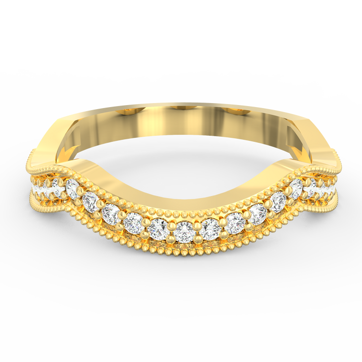 Milgrain Scoop Delight Diamond Wedding Band
