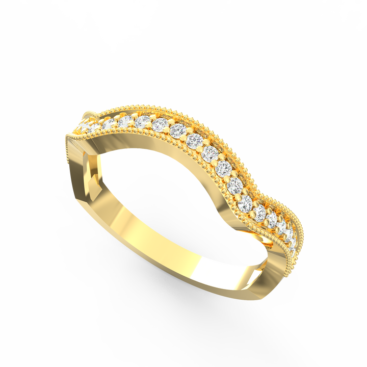 Milgrain Scoop Delight Diamond Wedding Band