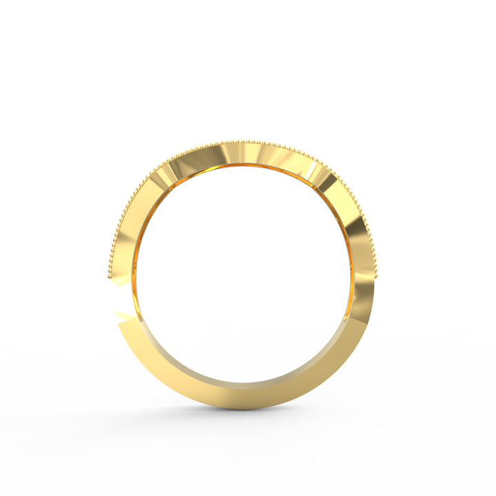 Milgrain Scoop Delight Diamond Wedding Band
