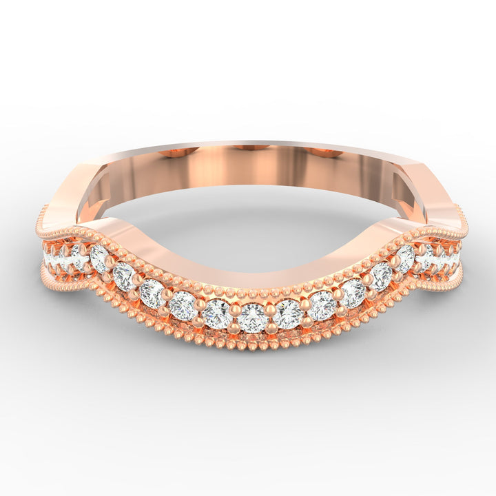 Diamond Milgrain Wedding Band