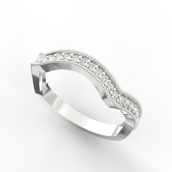 Diamond Milgrain Wedding Band