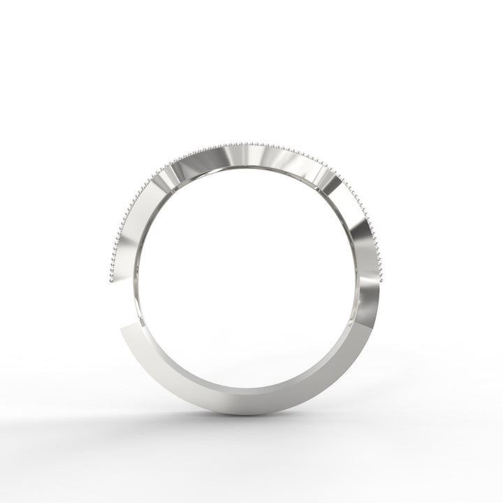Diamond Milgrain Wedding Band