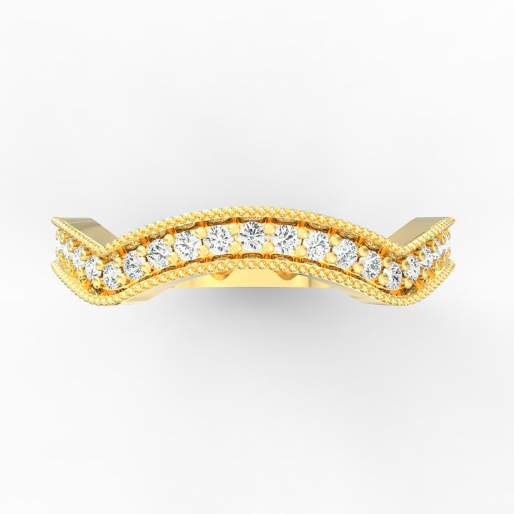 Diamond Milgrain Wedding Band