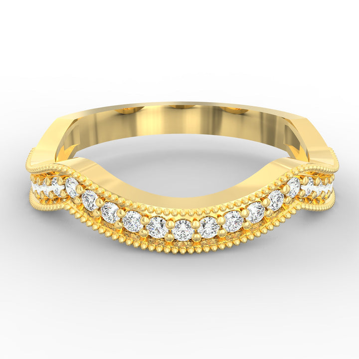 Diamond Milgrain Wedding Band
