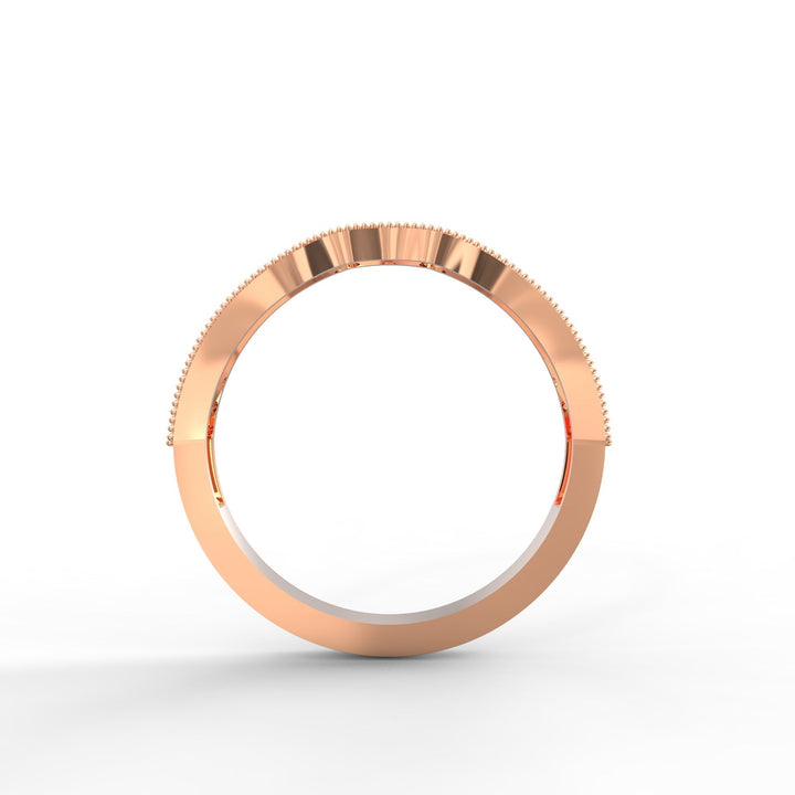 Diamond Swirl Contour Wedding Band