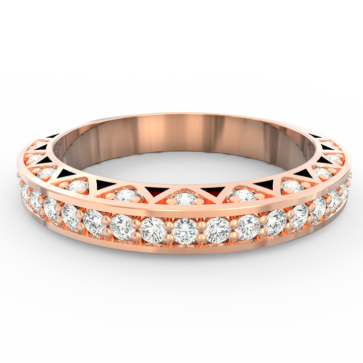 Opulent Brilliance - Ornate Pave Diamond Band Ring