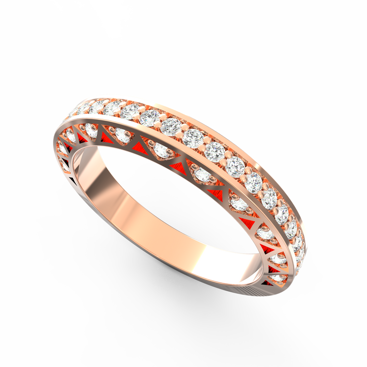 Opulent Brilliance - Ornate Pave Diamond Band Ring