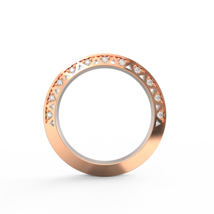 Opulent Brilliance - Ornate Pave Diamond Band Ring