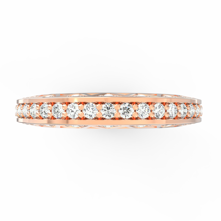Opulent Brilliance - Ornate Pave Diamond Band Ring