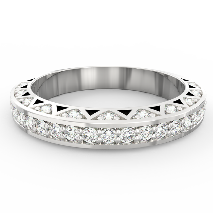 Opulent Brilliance - Ornate Pave Diamond Band Ring