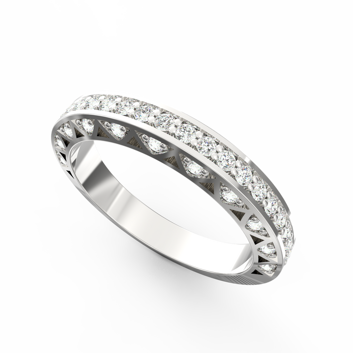 Opulent Brilliance - Ornate Pave Diamond Band Ring