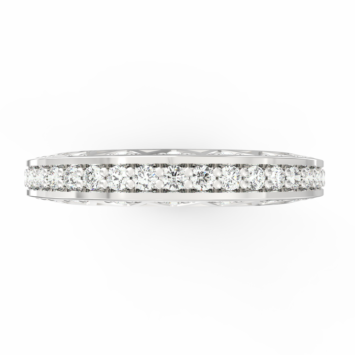 Opulent Brilliance - Ornate Pave Diamond Band Ring