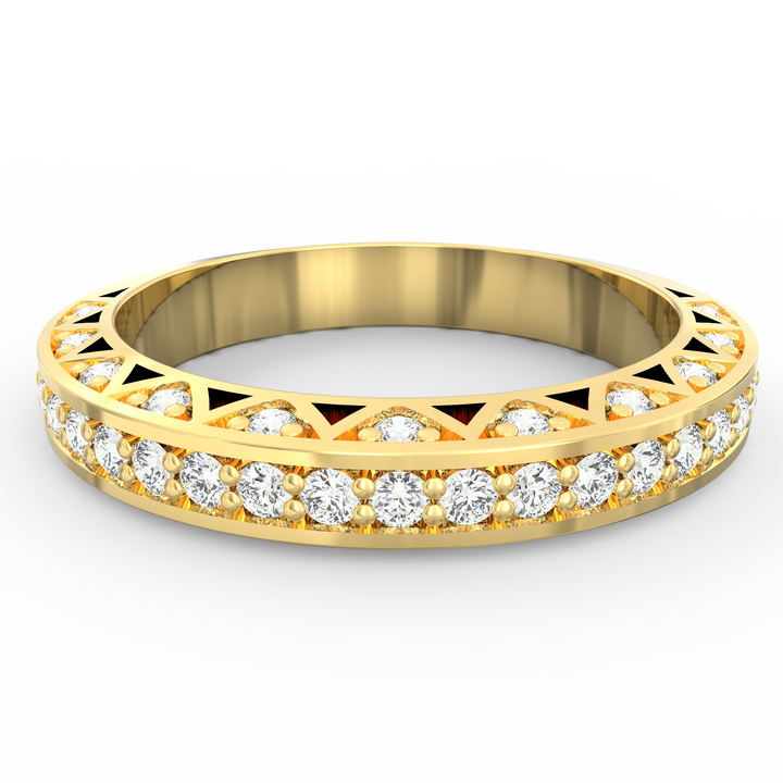 Opulent Brilliance - Ornate Pave Diamond Band Ring
