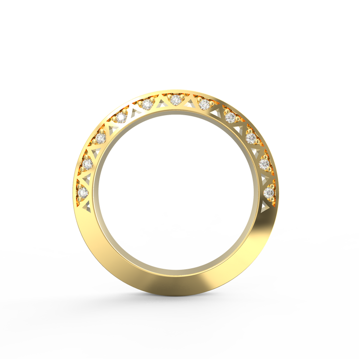 Opulent Brilliance - Ornate Pave Diamond Band Ring