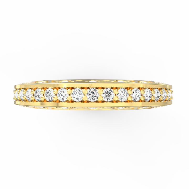 Opulent Brilliance - Ornate Pave Diamond Band Ring