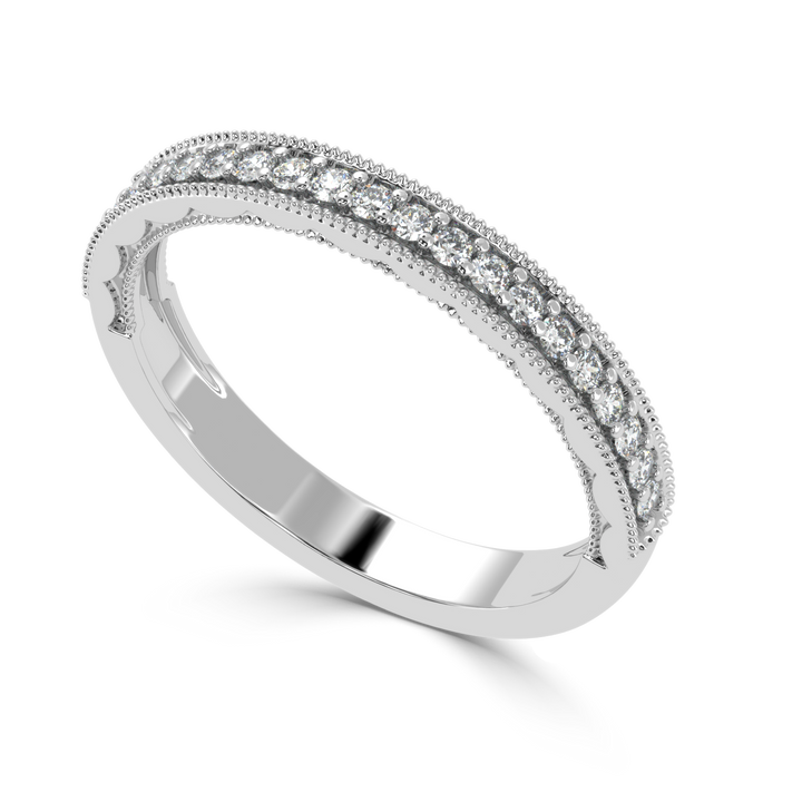 Classic Elegance - Milgrain Diamond Band Ring